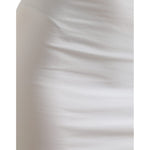 Dolce & Gabbana White Viscose High Waist Pencil Cut Mini Skirt SKI1939-40