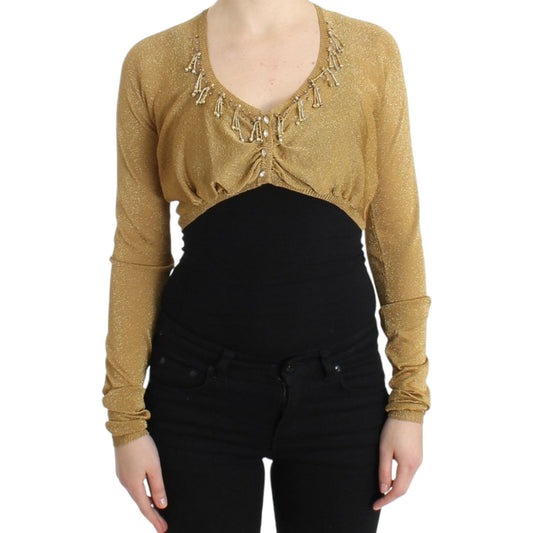 Cavalli Embellished Gold Shimmer Shrug Cavalli Black