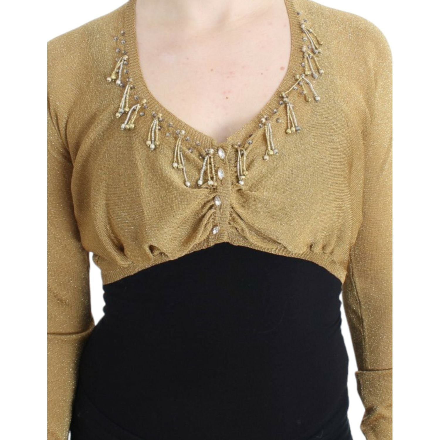 Cavalli Gold embellished gold shrug