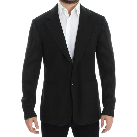 Dolce & Gabbana Elegant Green Cashmere Blazer Jacket Dolce & Gabbana Black