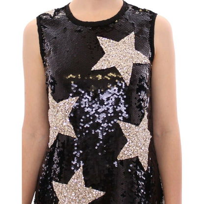 Dolce & Gabbana Masterpiece black crystal swarovski stars sheath dress