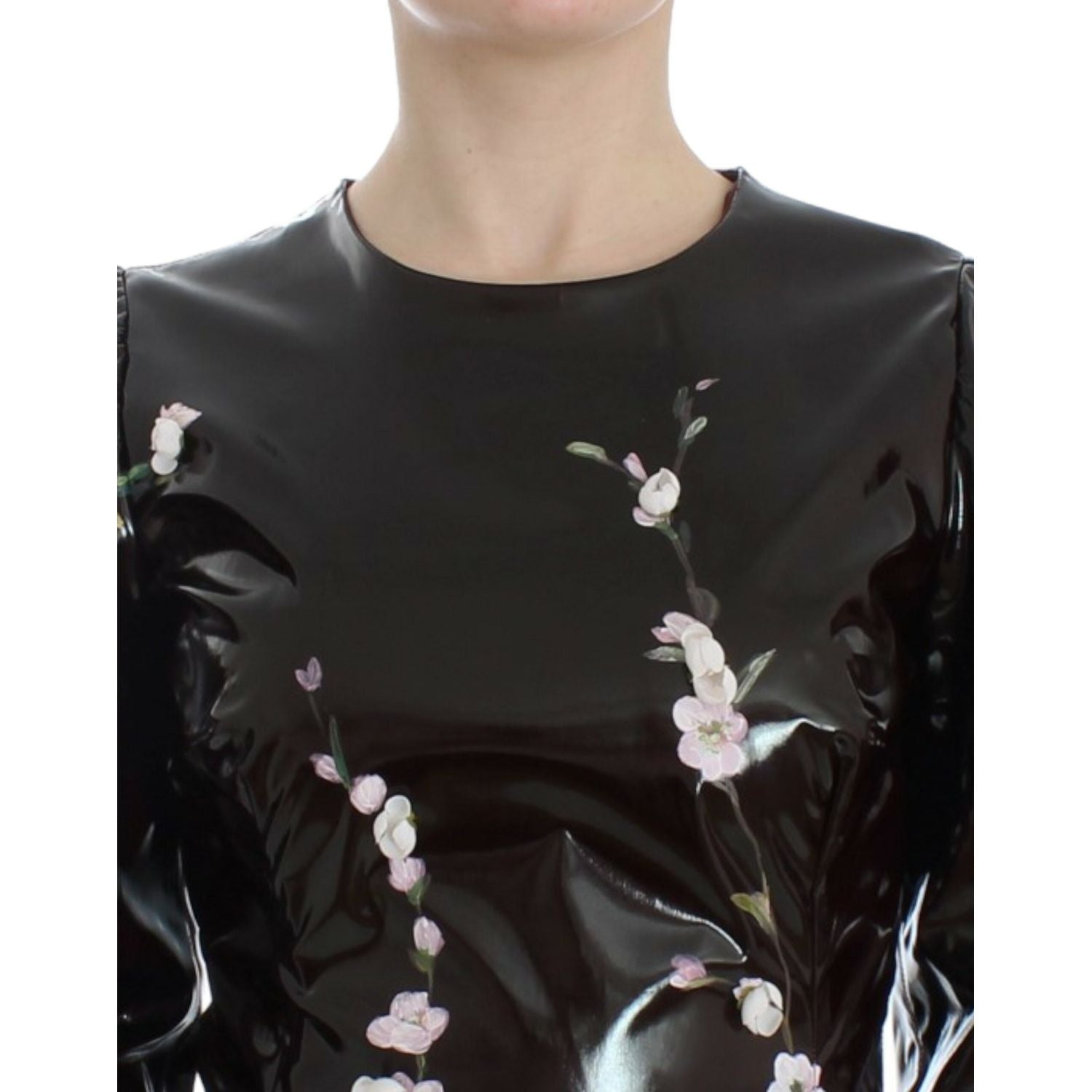 Dolce & Gabbana Black floral 3/4 Sleeve sheath dress