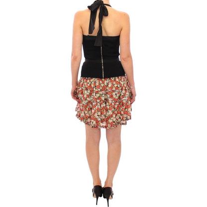 Dolce & Gabbana Multicolor floral bubble halterneck dress
