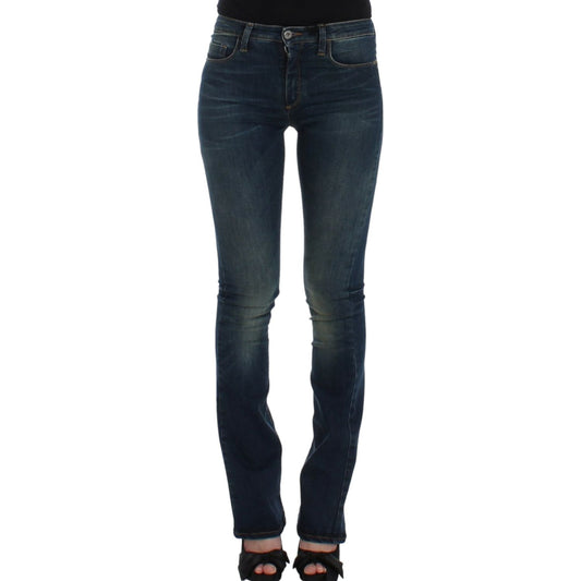 Costume National Chic Blue Straight Leg Designer Jeans Costume National Dark Slate Gray