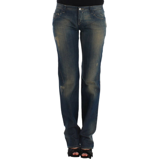 Costume National Chic Straight Leg Blue Denim Jeans Costume National Dark Slate Gray