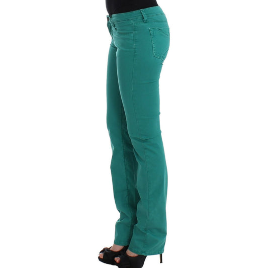 Costume National Chic Green Straight Leg Jeans for Sophisticated Style Costume National Sea Green