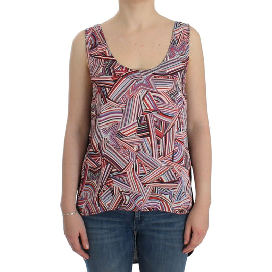 Costume National Chic Multicolor Sleeveless Top Costume National Rosy Brown