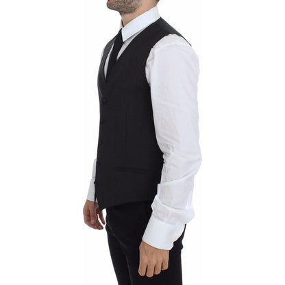 Dolce & Gabbana Gray Wool Stretch Dress Vest Jacket Blazer