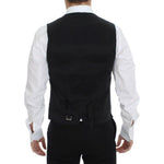 Dolce & Gabbana Black Wool Silk Stretch Dress Vest Blazer VES10060-1
