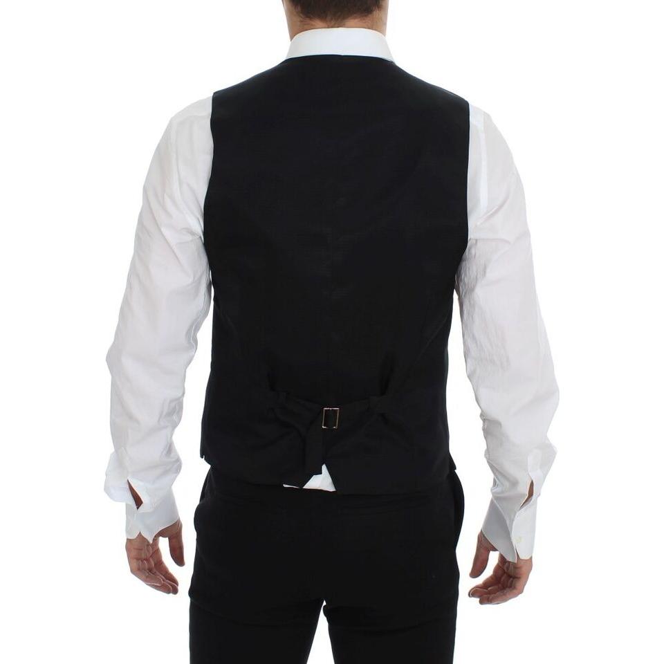 Dolce & Gabbana Elegant Gray Wool Dress Vest Dolce & Gabbana Black