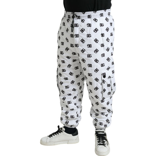 Dolce & Gabbana White Logo DG Print Men Jogger Sweatpants Pants PAN75079-52