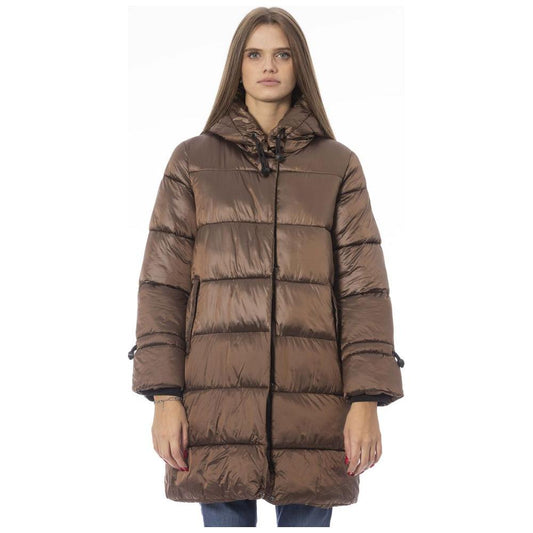 Baldinini Trend Brown Nylon Women Jacket Baldinini Trend Dim Gray