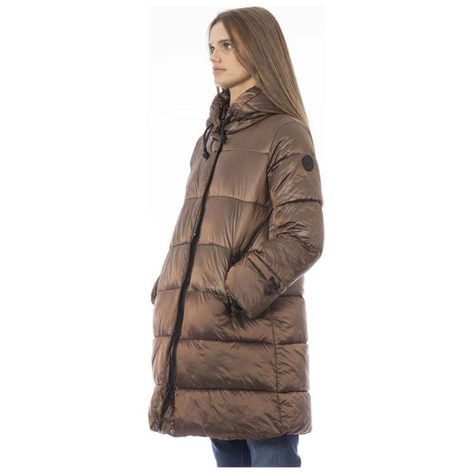 Baldinini Trend Brown Nylon Women Jacket Baldinini Trend Dim Gray