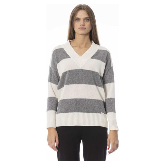 Baldinini Trend Gray Wool Women Sweater Baldinini Trend Gray
