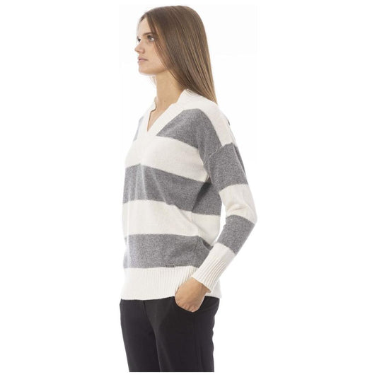 Baldinini Trend Gray Wool Women Sweater Baldinini Trend Gray