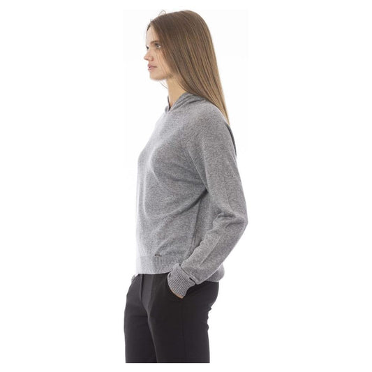 Baldinini Trend Gray Wool Women Sweater Baldinini Trend Light Slate Gray