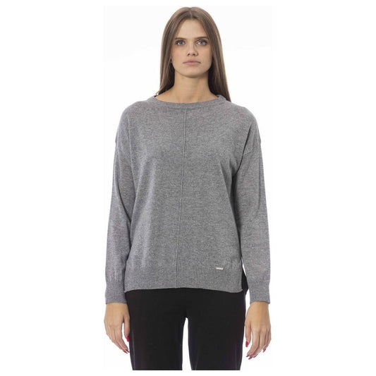 Baldinini Trend Gray Viscose Women Sweater Baldinini Trend Light Slate Gray