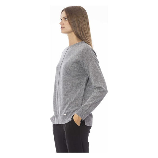 Baldinini Trend Gray Viscose Women Sweater Baldinini Trend Light Slate Gray