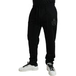 Dolce & Gabbana Black Cotton Logo Jogger Men Sweatpants Pants PAN75087-54