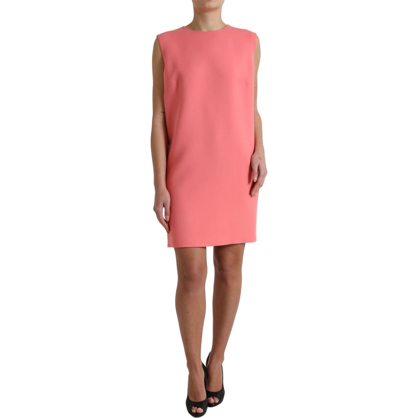 Dolce & Gabbana Pink Virgin Wool Sleeveless Mini Dress DR28982-50