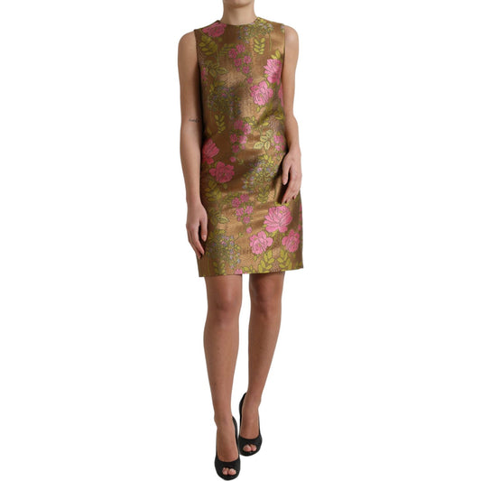 Dolce & Gabbana Elegant Floral Shift Sleeveless Mini Dress Dolce & Gabbana Sienna