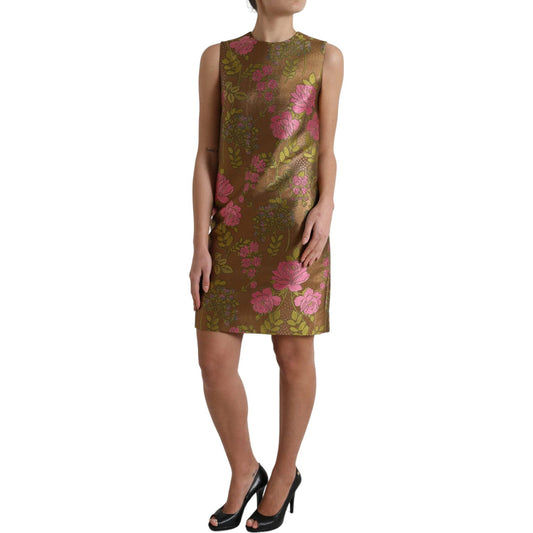 Dolce & Gabbana Elegant Floral Shift Sleeveless Mini Dress Dolce & Gabbana Sienna