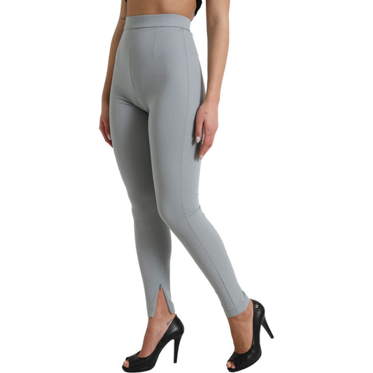 Dolce & Gabbana Elegant High Waist Leggings in Gray Dolce & Gabbana Light Slate Gray