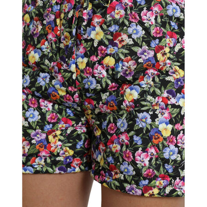 Dolce & Gabbana Multicolor Floral High Waist Hot Pants Shorts