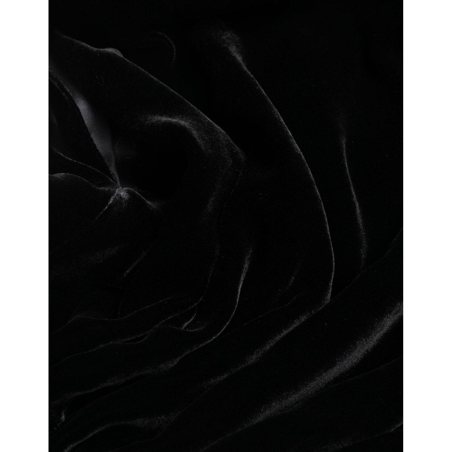 Dolce & Gabbana Black Velvet Fitted Padded Shoulder Blouse Top