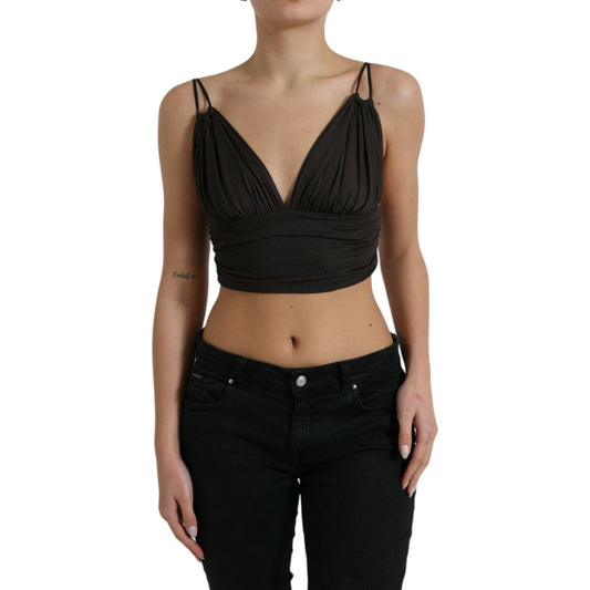 Dolce & Gabbana Elegant Sleeveless Cropped Tank Top Dolce & Gabbana Rosy Brown