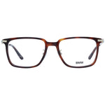 Alt Tag: BMW Brown Men Glasses Frame, plastic full-rim trapezium style, demo lenses, 54-18-150 size, branded case included.