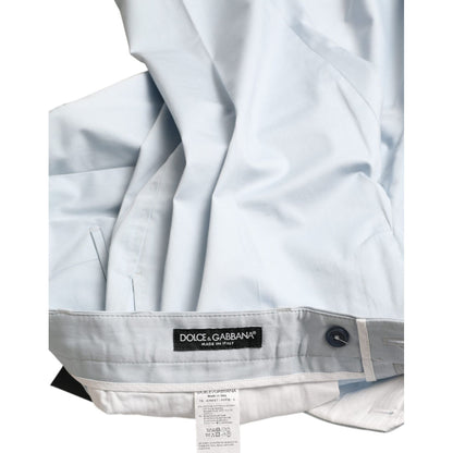 Dolce & Gabbana Sky Blue Cotton Stretch Skinny Pants