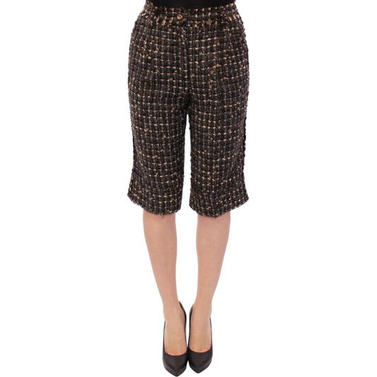Dolce & Gabbana Elegant Multicolor Wool Blend Shorts Dolce & Gabbana Dark Slate Gray