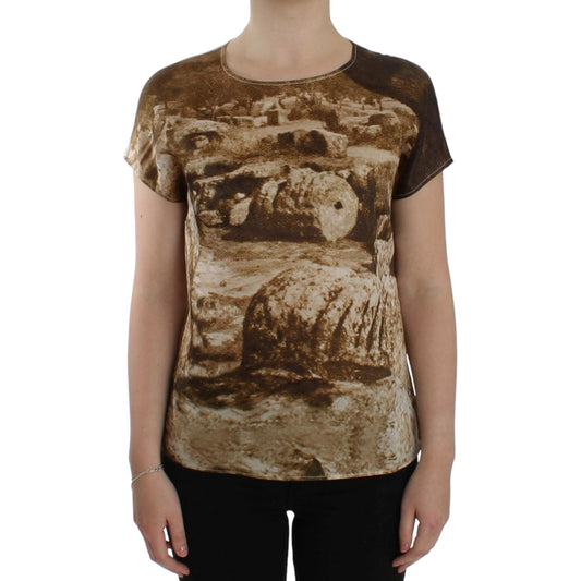 Dolce & Gabbana Enchanted Sicily Taormina Print Silk Blouse Dolce & Gabbana Dim Gray