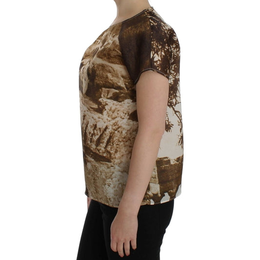 Dolce & Gabbana Enchanted Sicily Taormina Print Silk Blouse Dolce & Gabbana Dim Gray