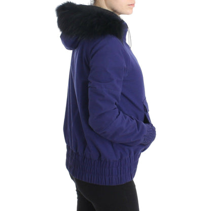 GF Ferre Blue Padded Jacket Hooded Short K-Way Coats & Jackets