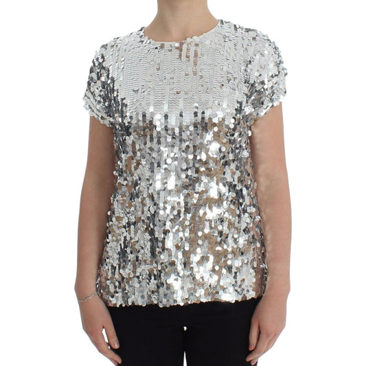 Dolce & Gabbana Enchanted Sicily Sequined Evening Blouse Dolce & Gabbana Rosy Brown