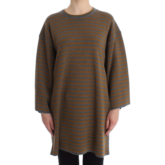 Dolce & Gabbana Yellow & Gray Striped Oversized Sweater Dolce & Gabbana Dark Olive Green