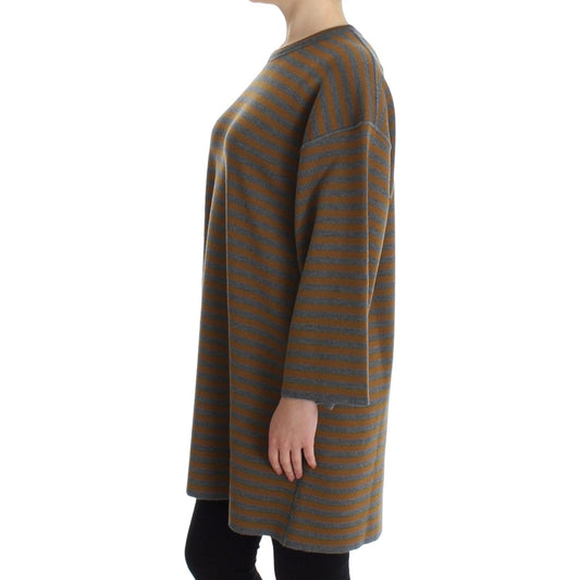 Dolce & Gabbana Yellow & Gray Striped Oversized Sweater Dolce & Gabbana Dark Slate Gray