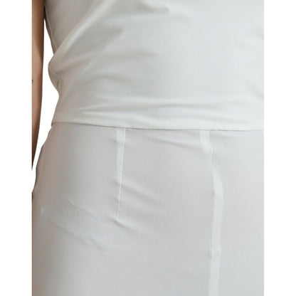 Dolce & Gabbana White Nylon Strapless Bodycon Jumpsuit Dress