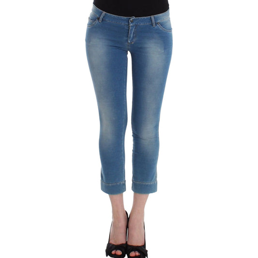 Ermanno Scervino Chic Blue Capri Jeans for Elegant Summers Jeans & Pants Ermanno Scervino Dim Gray