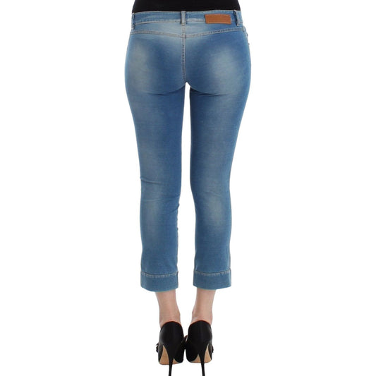Ermanno Scervino Chic Blue Capri Jeans for Elegant Summers Jeans & Pants Ermanno Scervino Dim Gray
