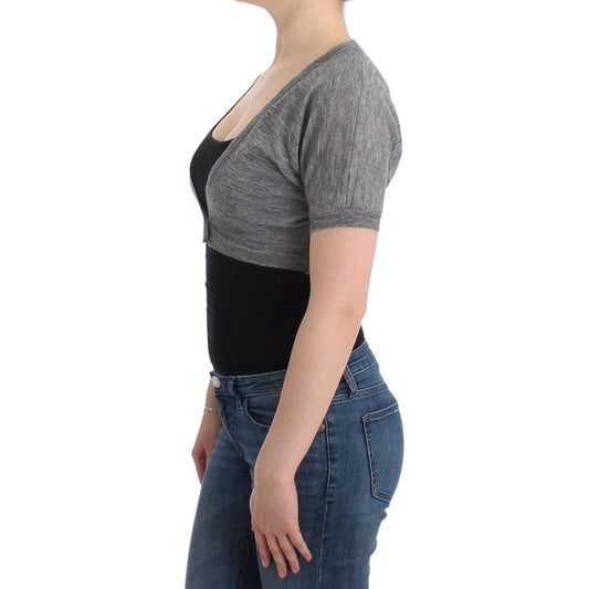 Ermanno Scervino Chic Alpaca Wool Blend Bolero Ermanno Scervino Dark Slate Gray