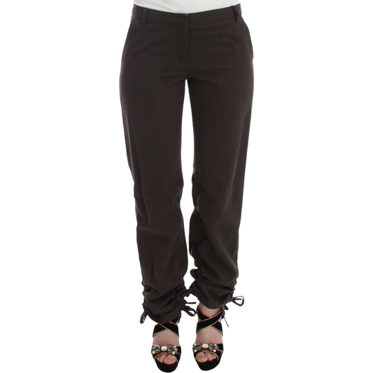 Ermanno Scervino Chic Brown Cotton Dress Pants Ermanno Scervino Dark Slate Gray