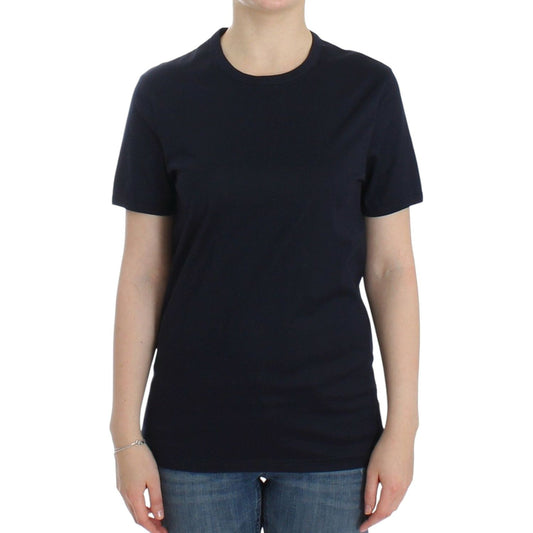 Ermanno Scervino Elegant Blue Cotton Sweater Ermanno Scervino Tan