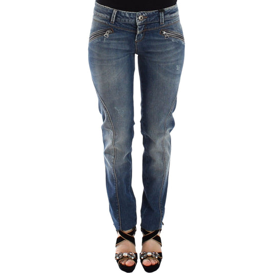 Ermanno Scervino Chic Slim-Fit Blue Denim Jeans Ermanno Scervino Dark Slate Gray