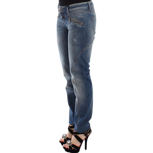 Ermanno Scervino Chic Slim-Fit Blue Denim Jeans Ermanno Scervino Dark Slate Gray