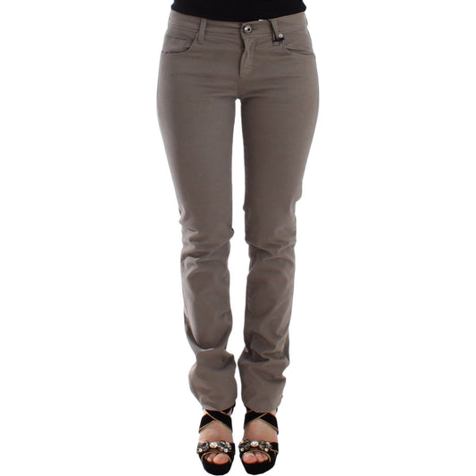 Ermanno Scervino Chic Taupe Skinny Jeans for Elevated Style Ermanno Scervino Dim Gray