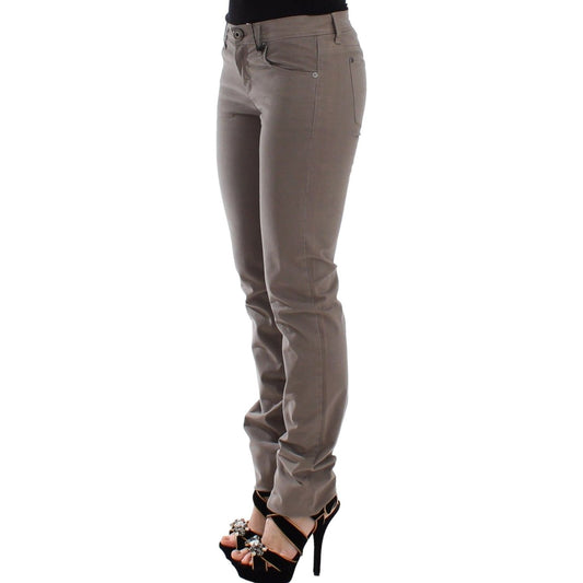 Ermanno Scervino Chic Taupe Skinny Jeans for Elevated Style Ermanno Scervino Dim Gray