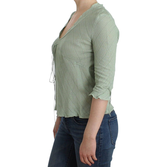 Ermanno Scervino Chic Green Knitted Top – Ethereal Elegance Ermanno Scervino Light Slate Gray